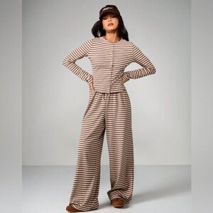 Striped Tan Pant Set